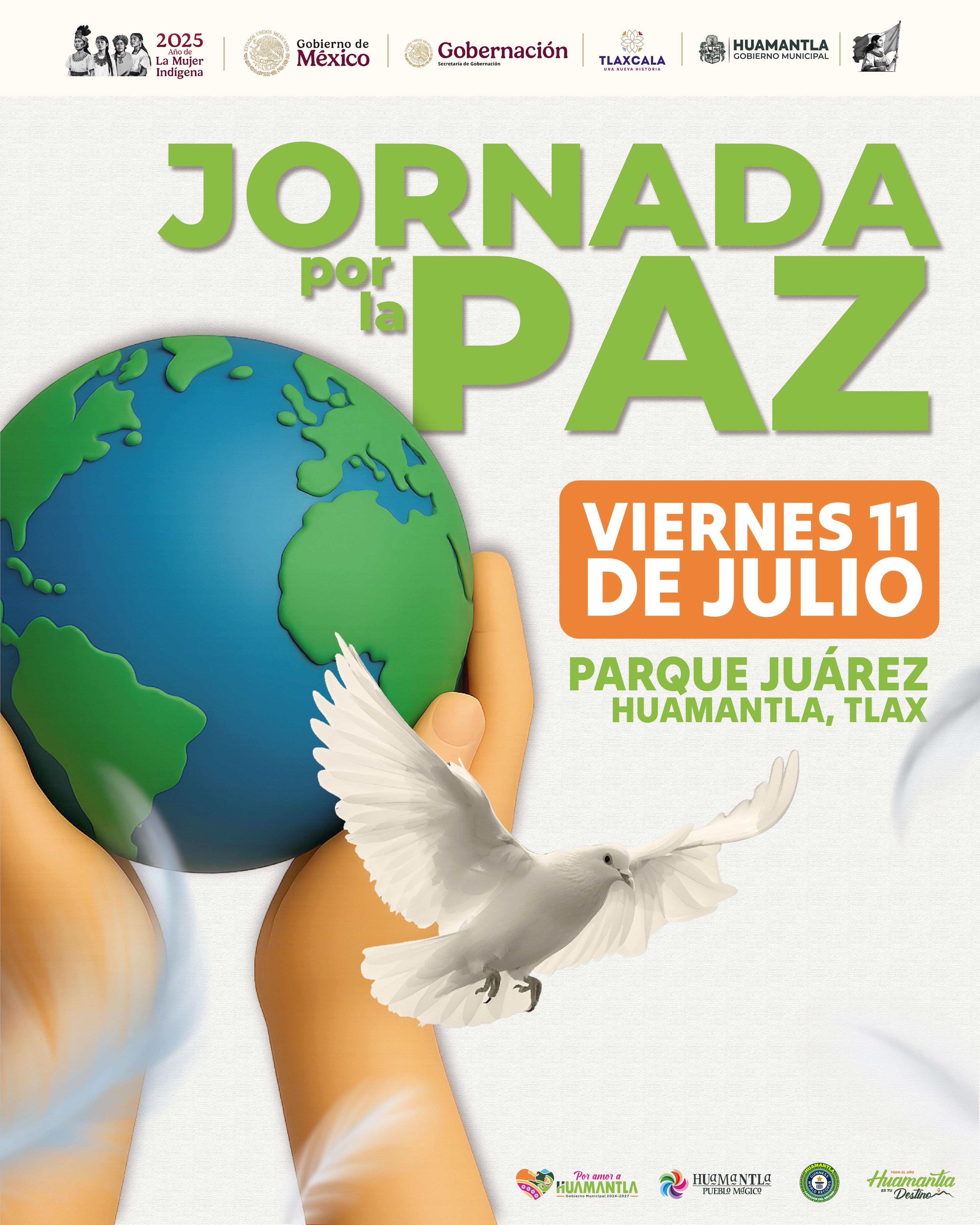 Invita gobierno municipal de Huamantla a participar en la ‘Jornada por la Paz’ para prevenir la violencia